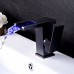 Hotbestus Modern Creative Unique Design Bathroom Vessel Sink Faucet Waterfall Chrome Single Handle Basin Mixer Tap Brass (1/2"connector) - B07884G9F6